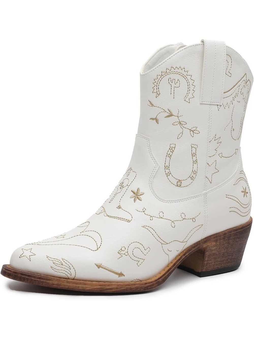 Cute Western Cowboy Boots for Women | Embroidered Cowgirl Boots with Chunky Heel